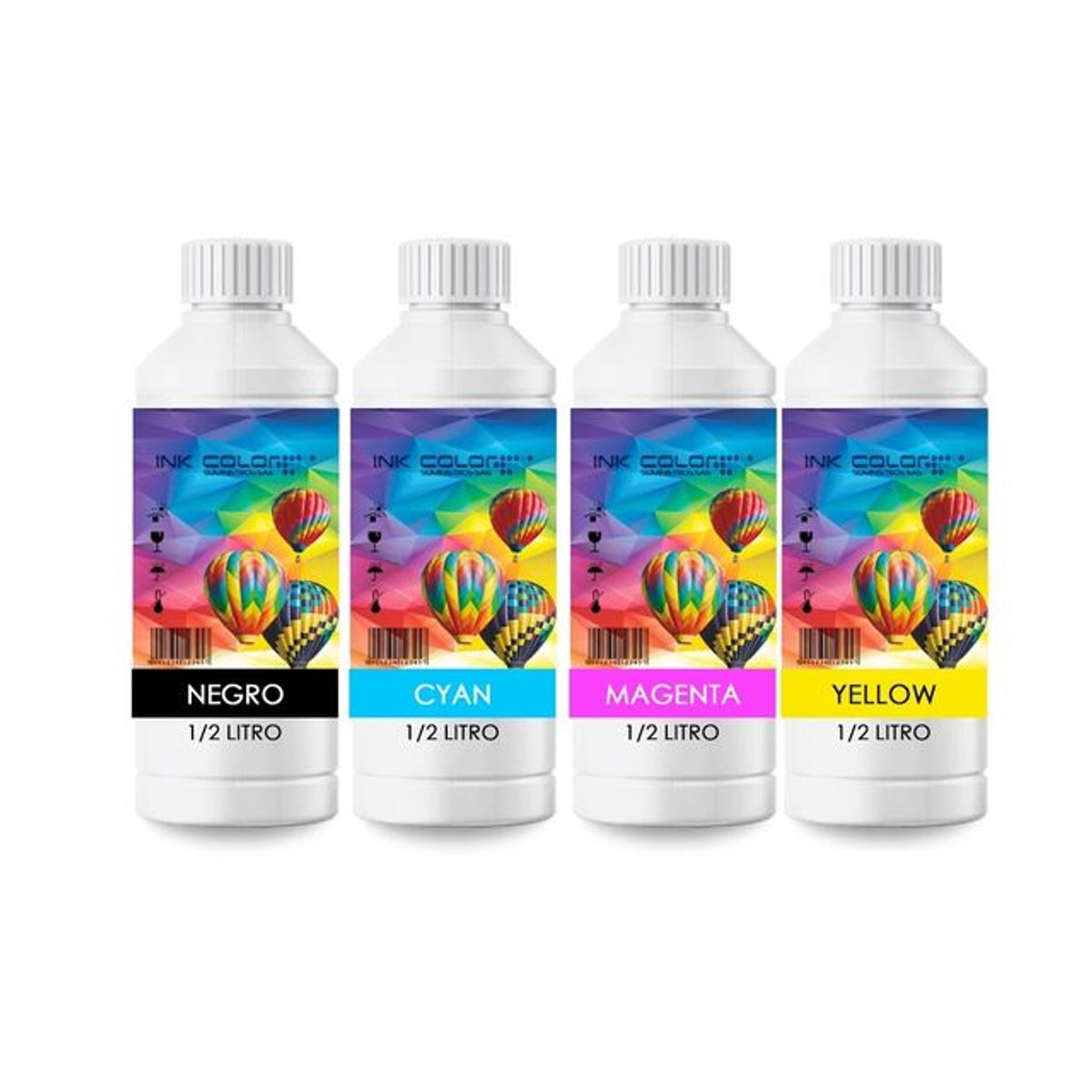 GENERICO - 4 Medios Litros Tinta Genérica Para Eps L300 L455 L555 L210