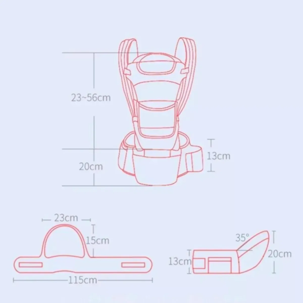 BABY ON - Cargador De Silla Ergonómico Para Bebes Con Máxima Comodida