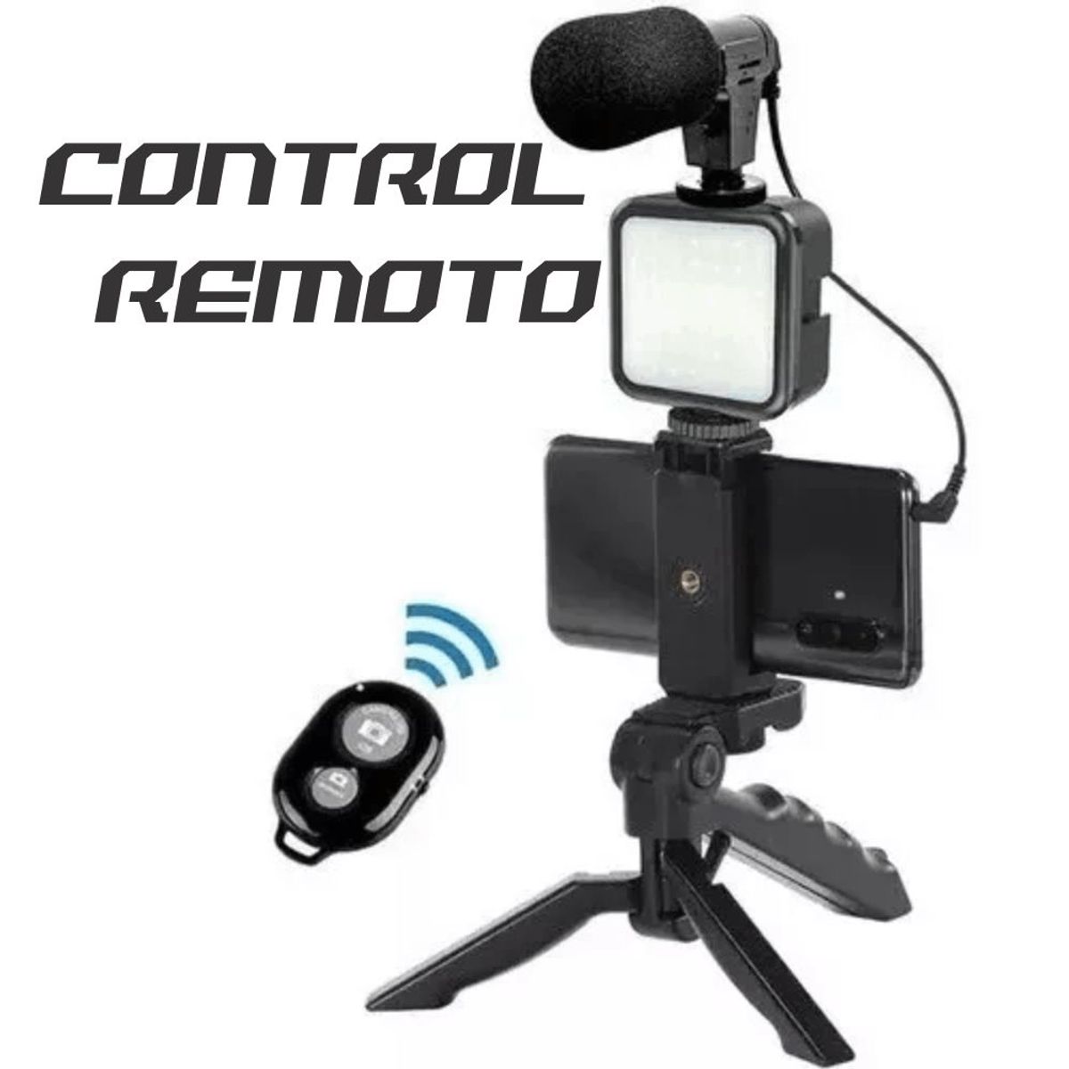 GENERICO - Estabilizador Soporte Celular Luz Led Micrófono  Control