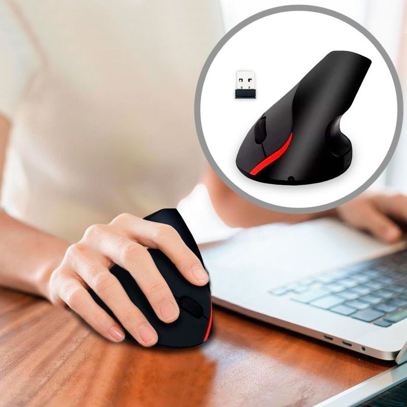 COMPRALOENCASA COM - Mouse ergonómico vertical inalámbrico recargable 5 botones m89