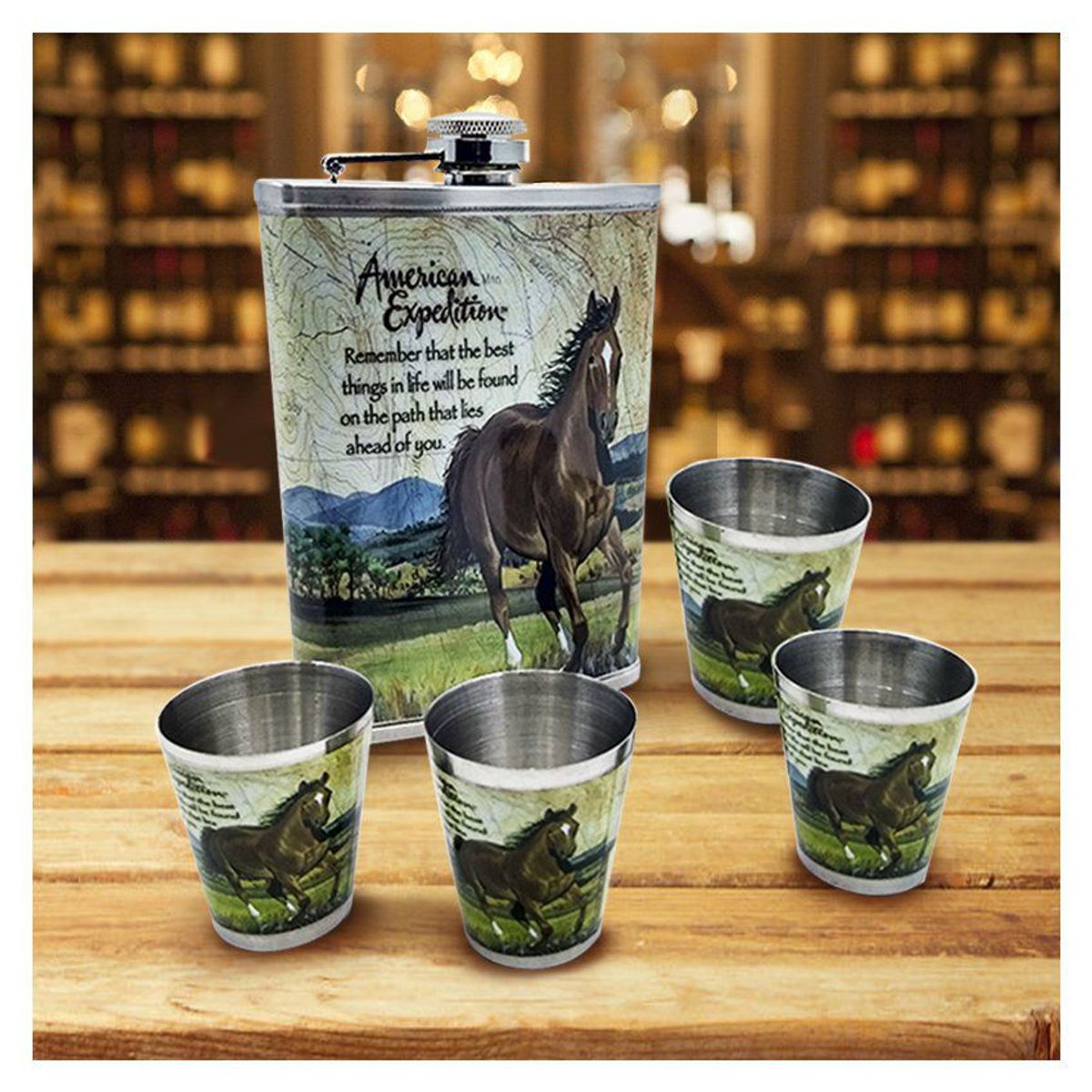 COMPRALOENCASA COM - Licorera whiskera acero inoxidable 9 oz cantimplora + 4 copas + embudo 401