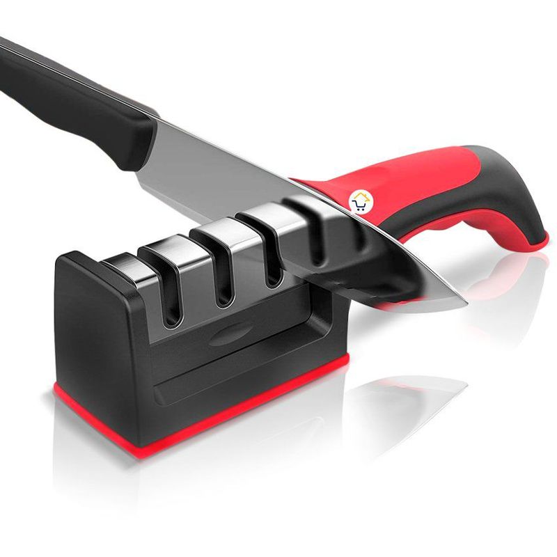 COMPRALOENCASA COM - Afilador cuchillos acero inoxidable 3 etapas ergonómico hck168