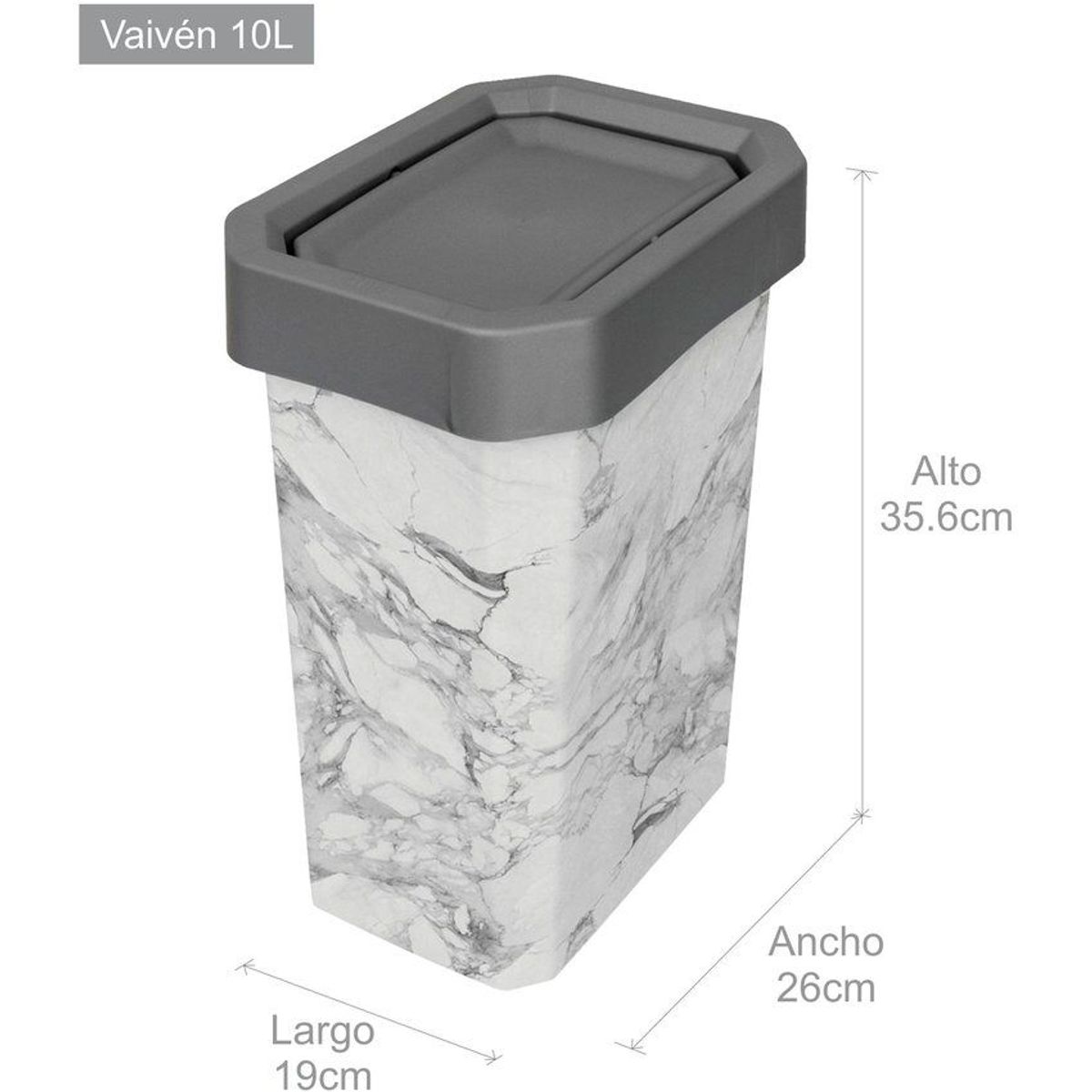 ESTRA - Estra Papelera Estrabins Vaiven 10 Lt Gris