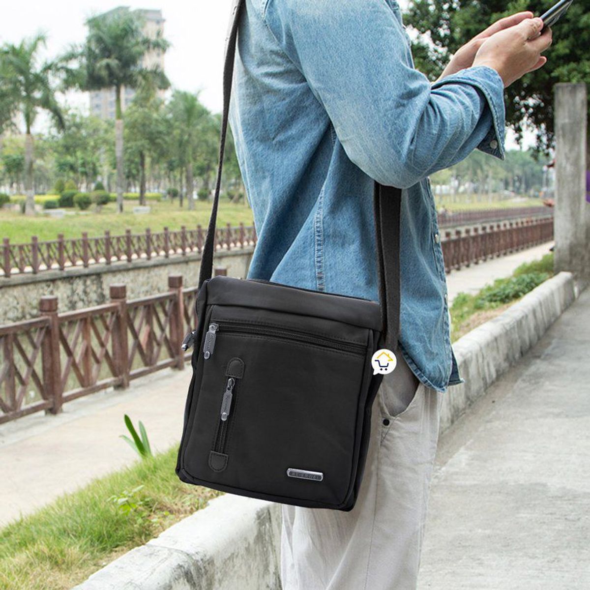 COMPRALOENCASA COM - Bolso carriel grande manos libres unisex morral elegante 639
