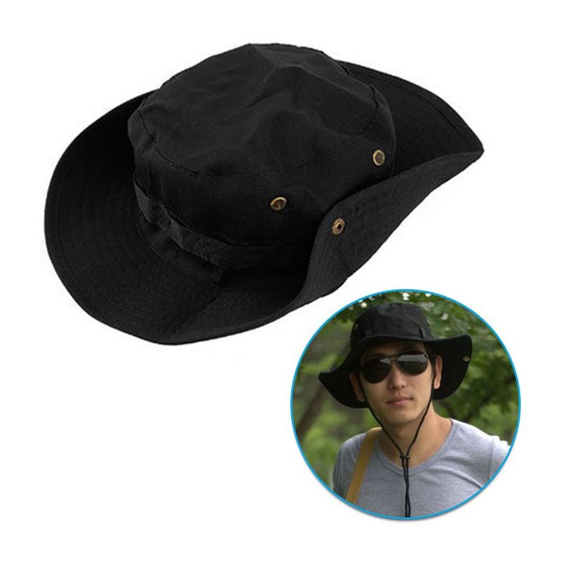 COMPRALOENCASA COM - Sombrero boonie militar camping pavas unisex color negro
