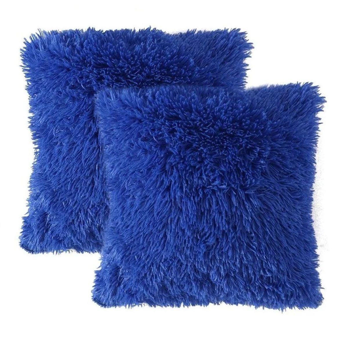 BANZAY - Kit x 2 Fundas Cojines Péludo - Azul Rey