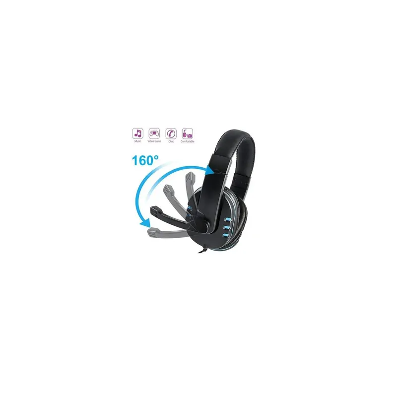 GENERICO - Diadema gamer  con micrófono komc k4 negro-azul