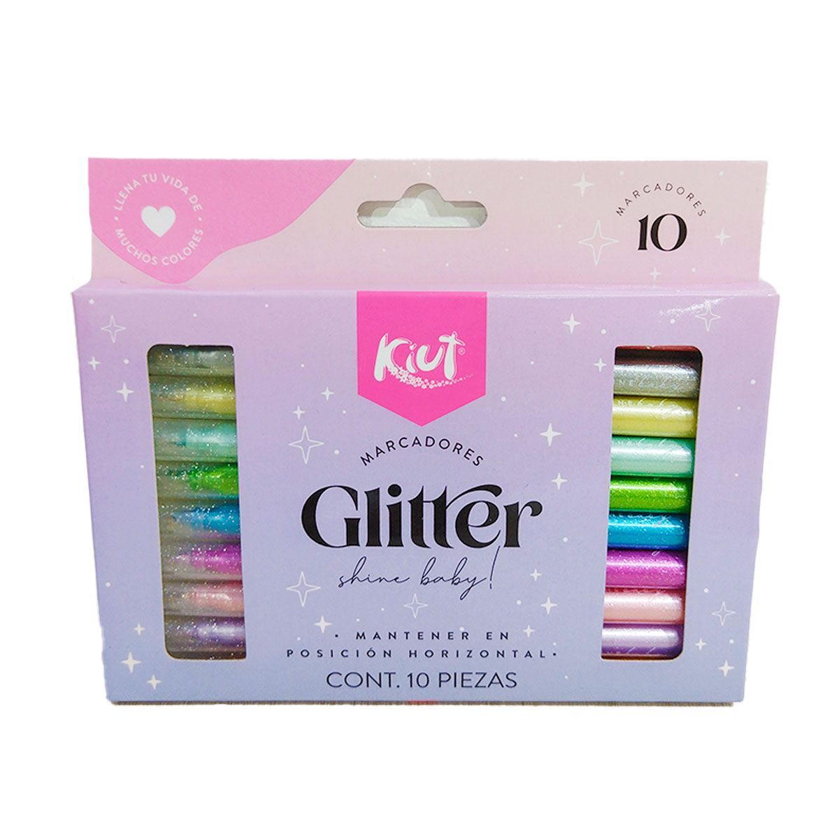 KIUT - Marcadores Glitter, Escarchados X 10 Unds Kiut