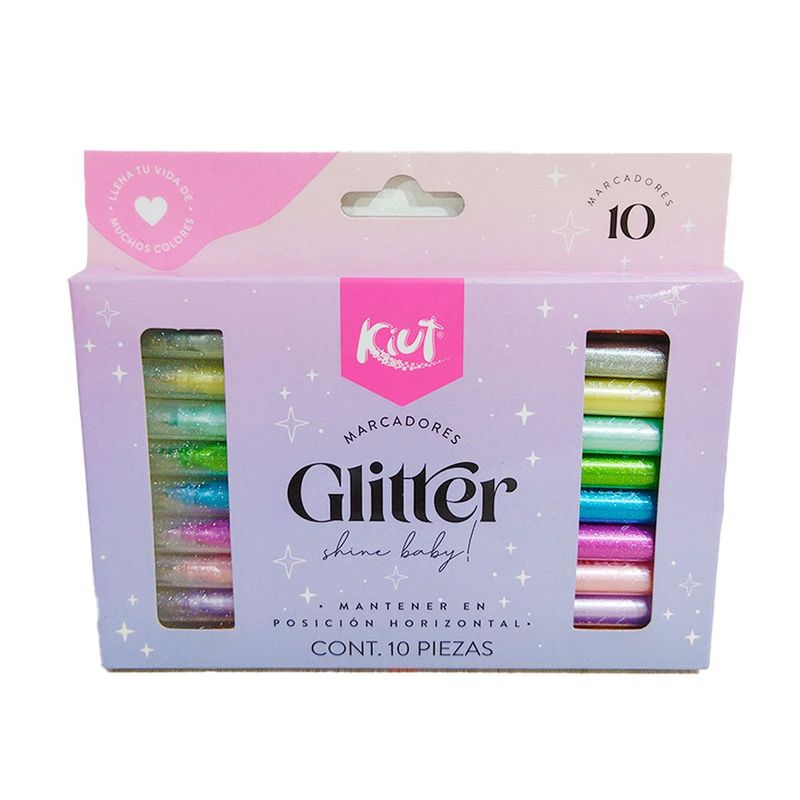 KIUT - Marcadores Glitter, Escarchados X 10 Unds Kiut