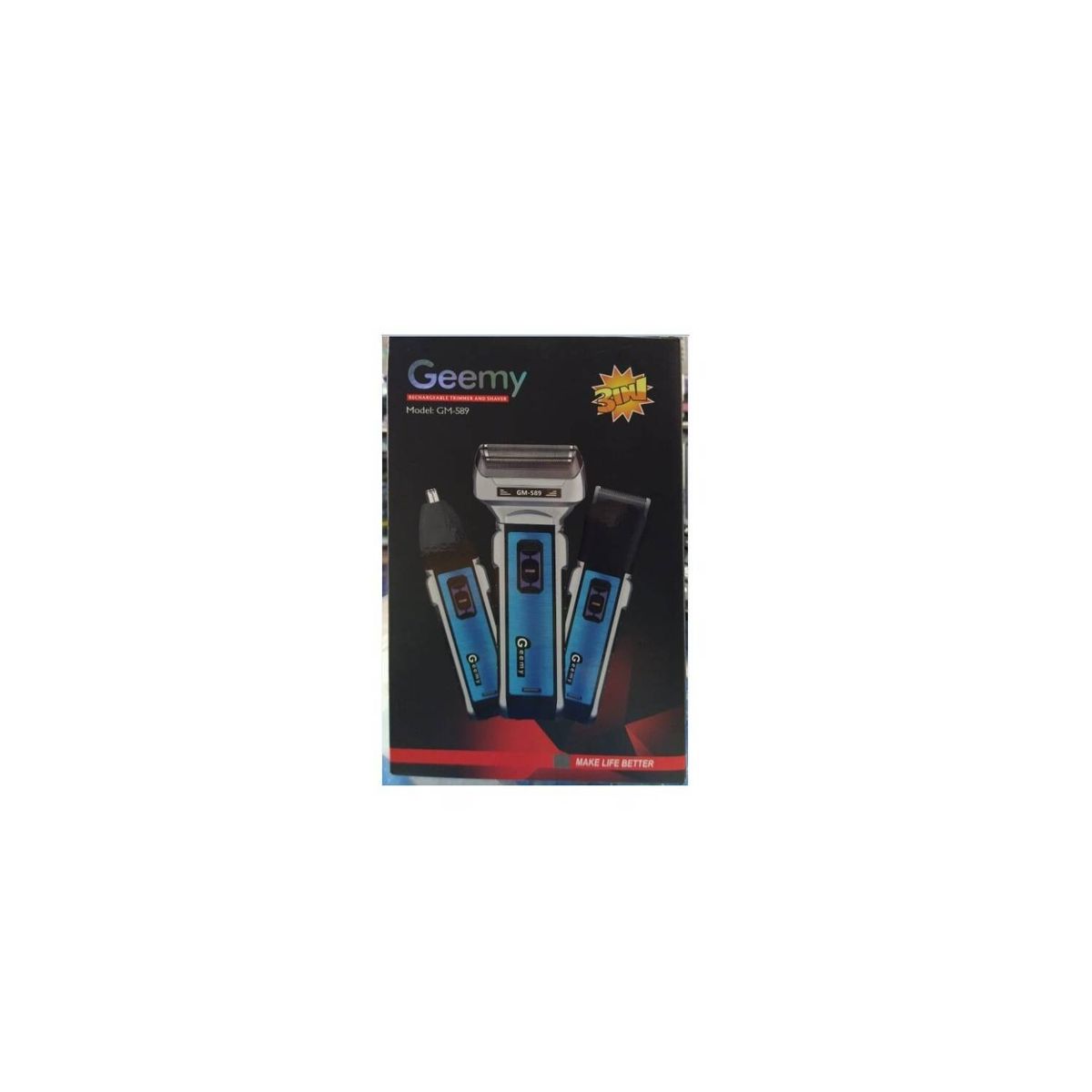 GENERICO - Máquina afeitar 3 en 1 geemy gm-589  recargable