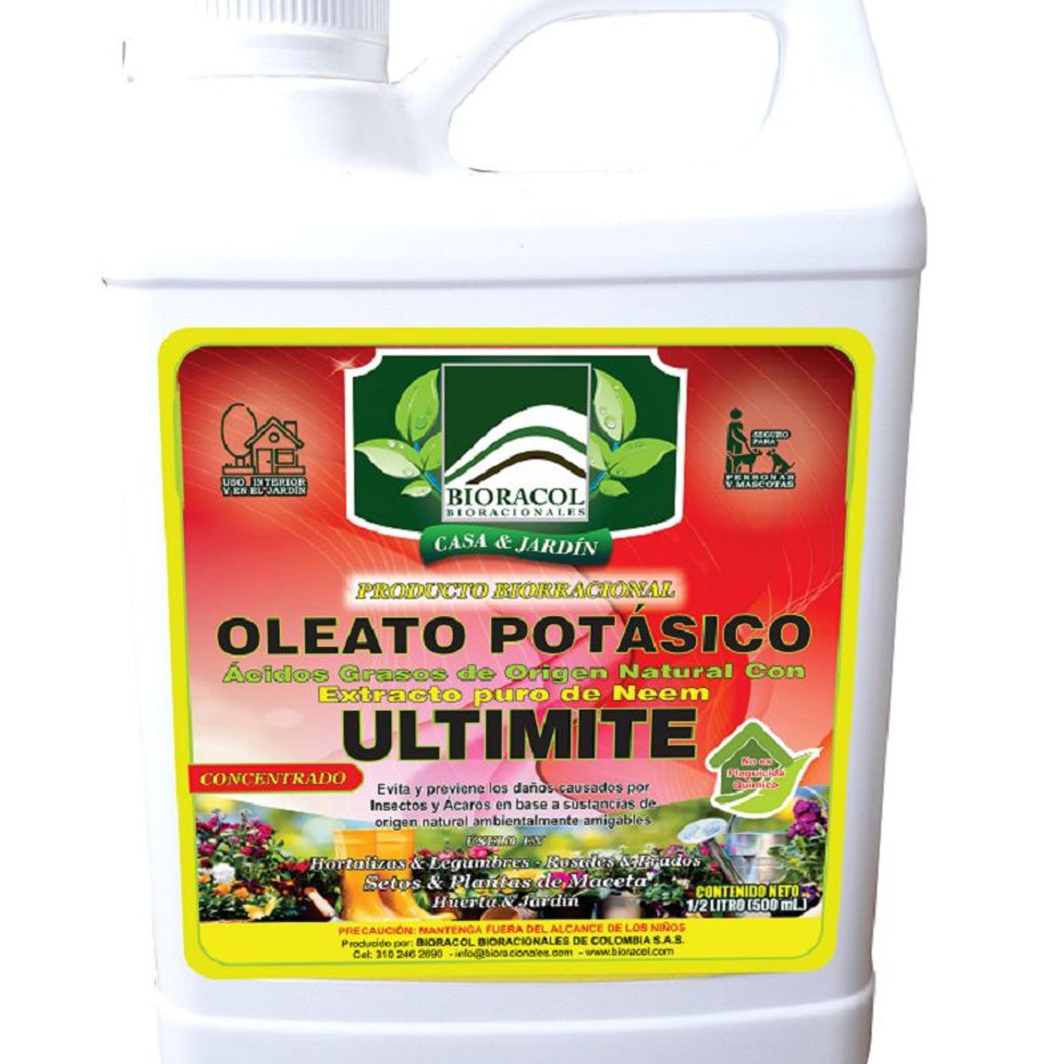 GENERICO - OLETATO POTASICO CON NEEM 16% X 500 mL - CONCENTRADO - Casa y Jardín