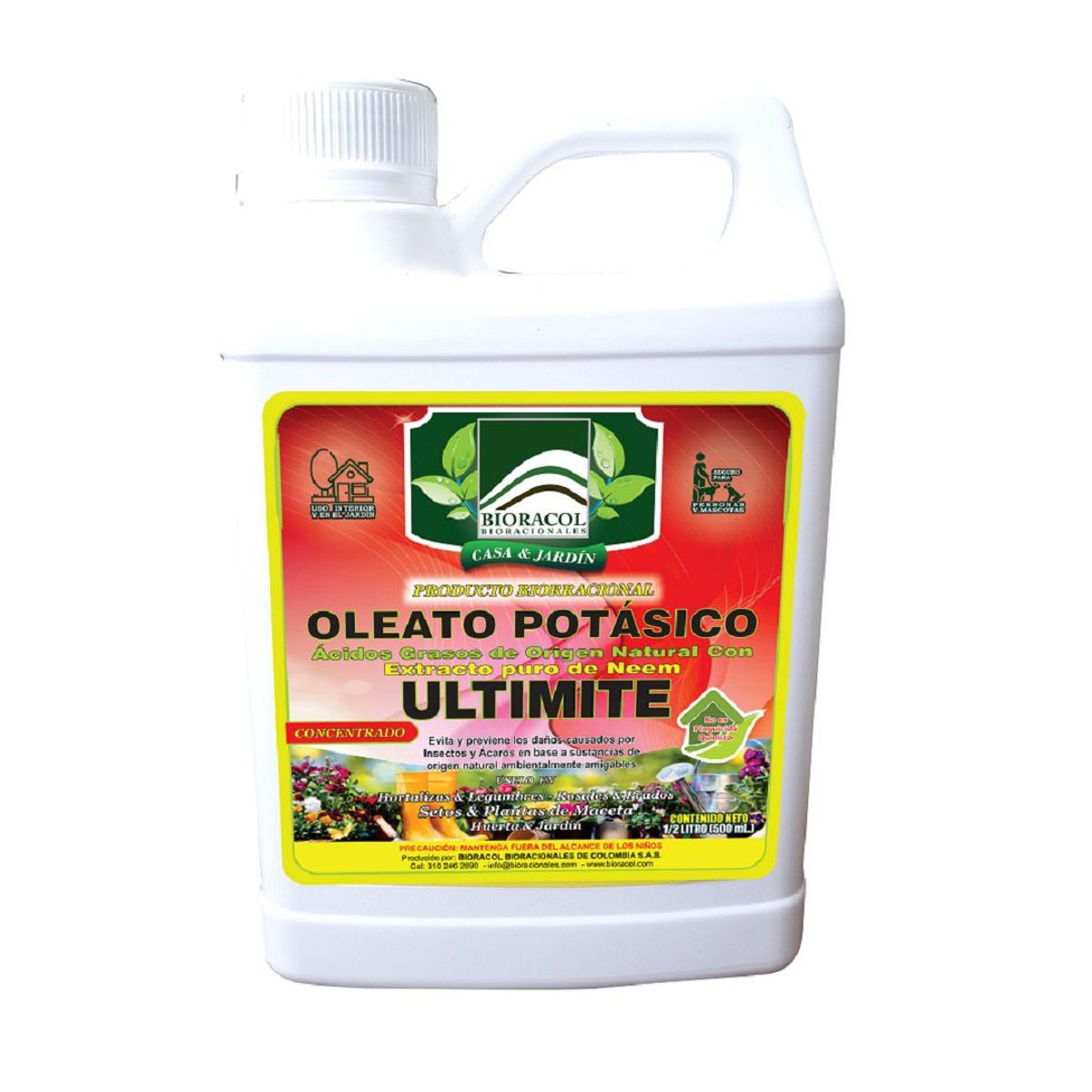 GENERICO - OLETATO POTASICO CON NEEM 16% X 500 mL - CONCENTRADO - Casa y Jardín