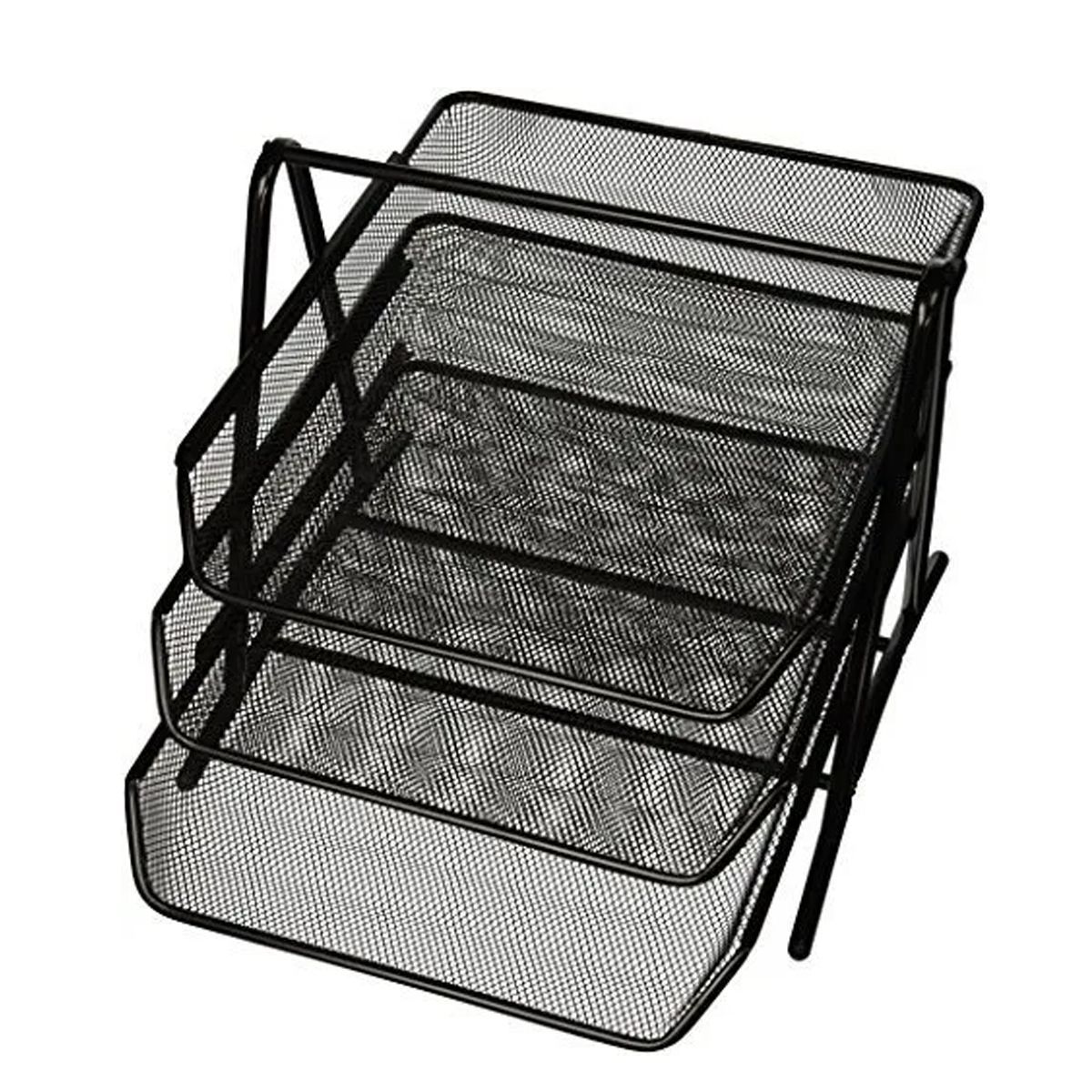 ALFRA - Bandeja Organizadora Metálica Malla X 3 Puestos En Negro