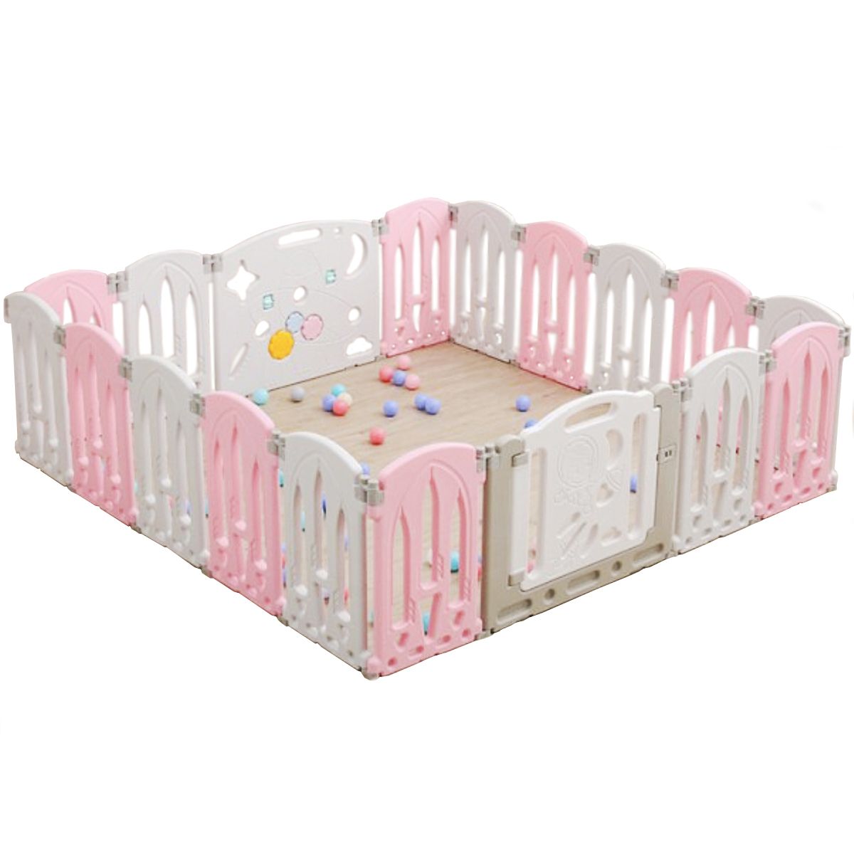 ENFANTASY - Corral Área de Juego Playpen modulable y plegable 16 + 2 paneles