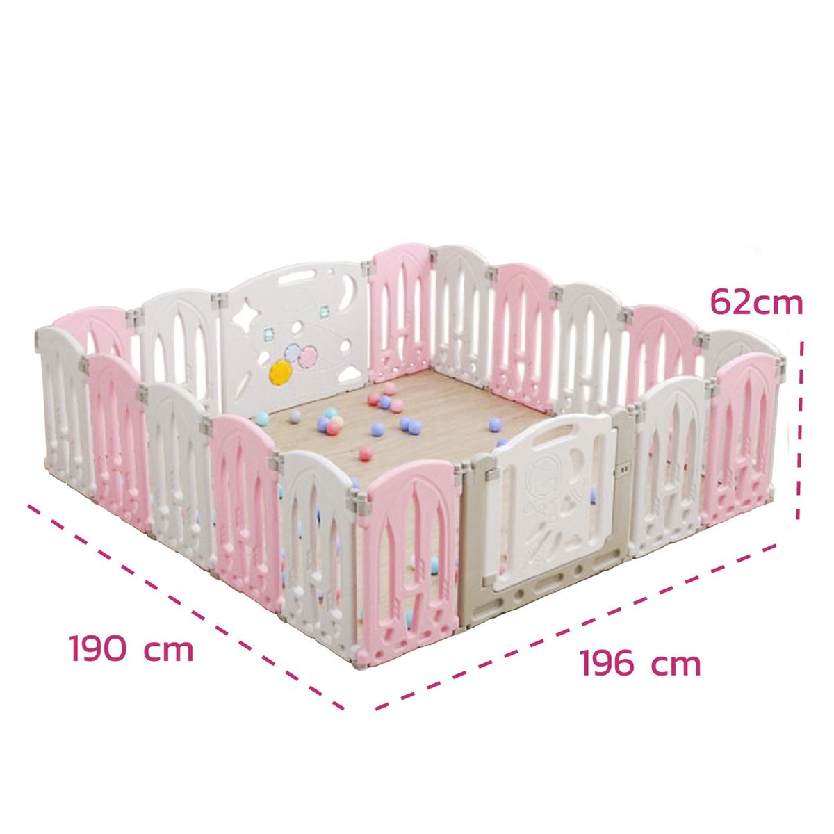 ENFANTASY - Corral Área de Juego Playpen modulable y plegable 16 + 2 paneles