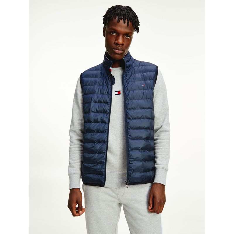 TOMMY HILFIGER - Chaleco Azul Acolchado Y Plegable Para Hombre Tommy Hilfiger