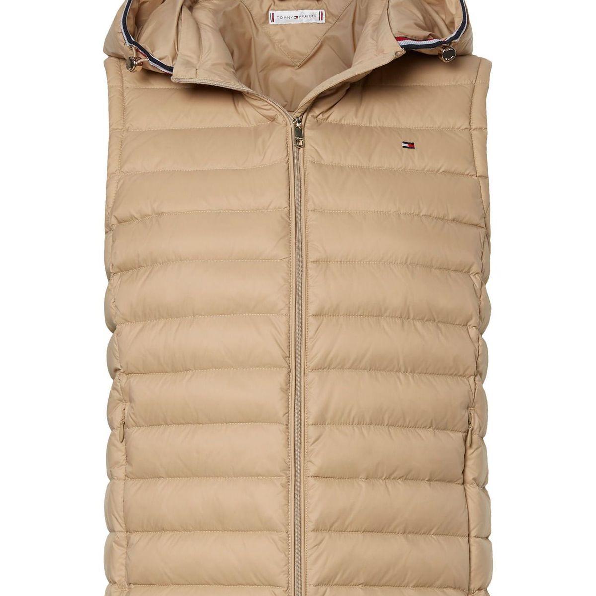 TOMMY HILFIGER - Chaleco Essential De Plumas Ligero Mujer Beige Tommy Hilfiger