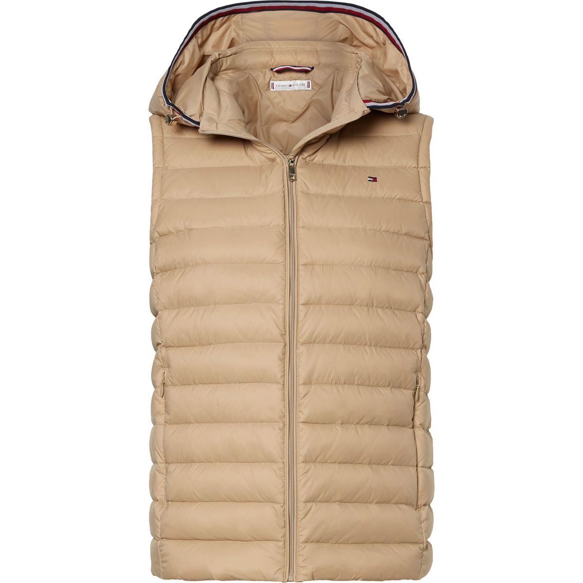 TOMMY HILFIGER - Chaleco Essential De Plumas Ligero Mujer Beige Tommy Hilfiger