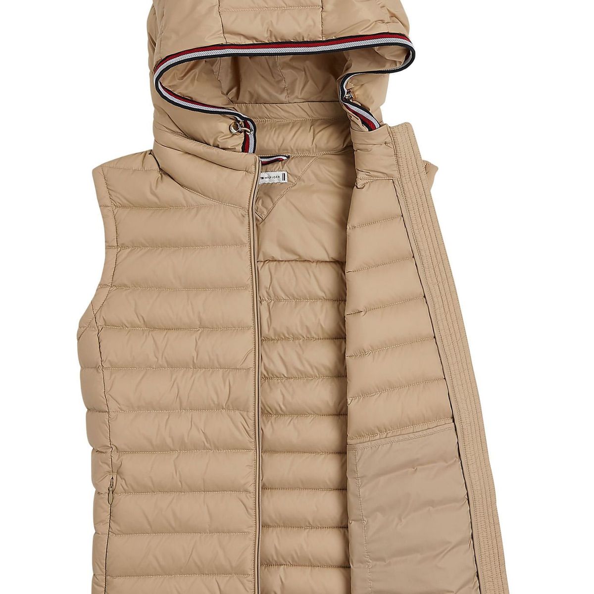 TOMMY HILFIGER - Chaleco Essential De Plumas Ligero Mujer Beige Tommy Hilfiger