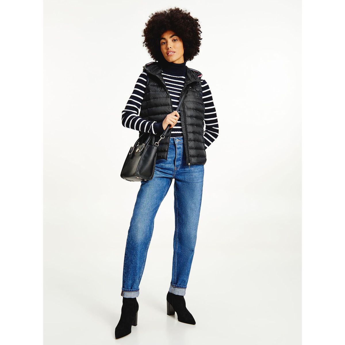 TOMMY HILFIGER - Chaleco Essential De Plumas Ligero Mujer Negro Tommy Hilfiger