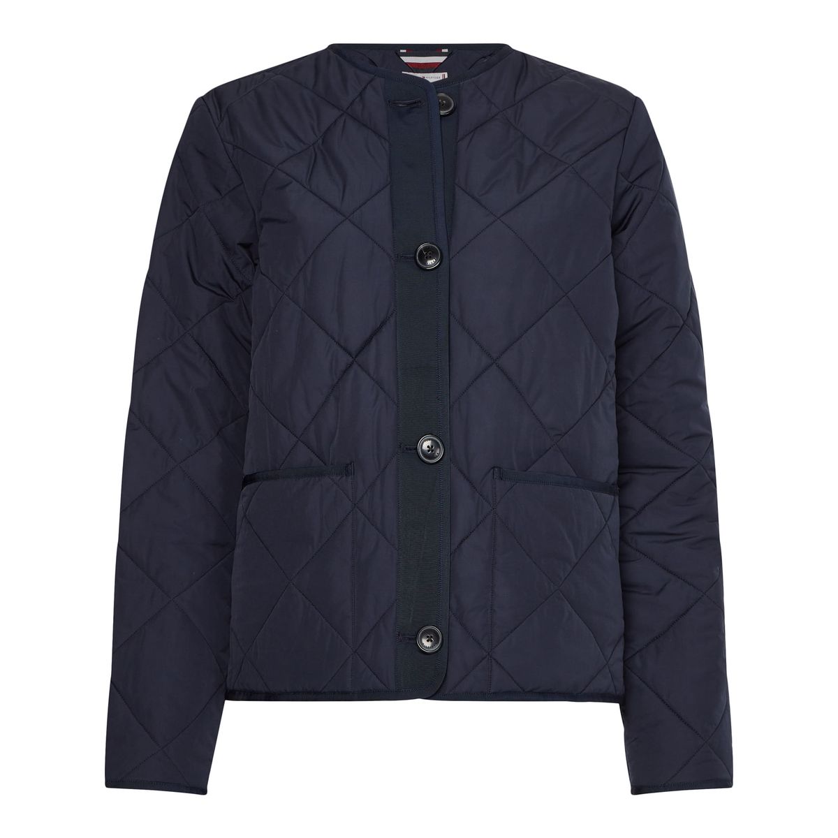 TOMMY HILFIGER - Chaqueta Acolchada Corta Sin Cuello Mujer Azul Tommy Hilfiger