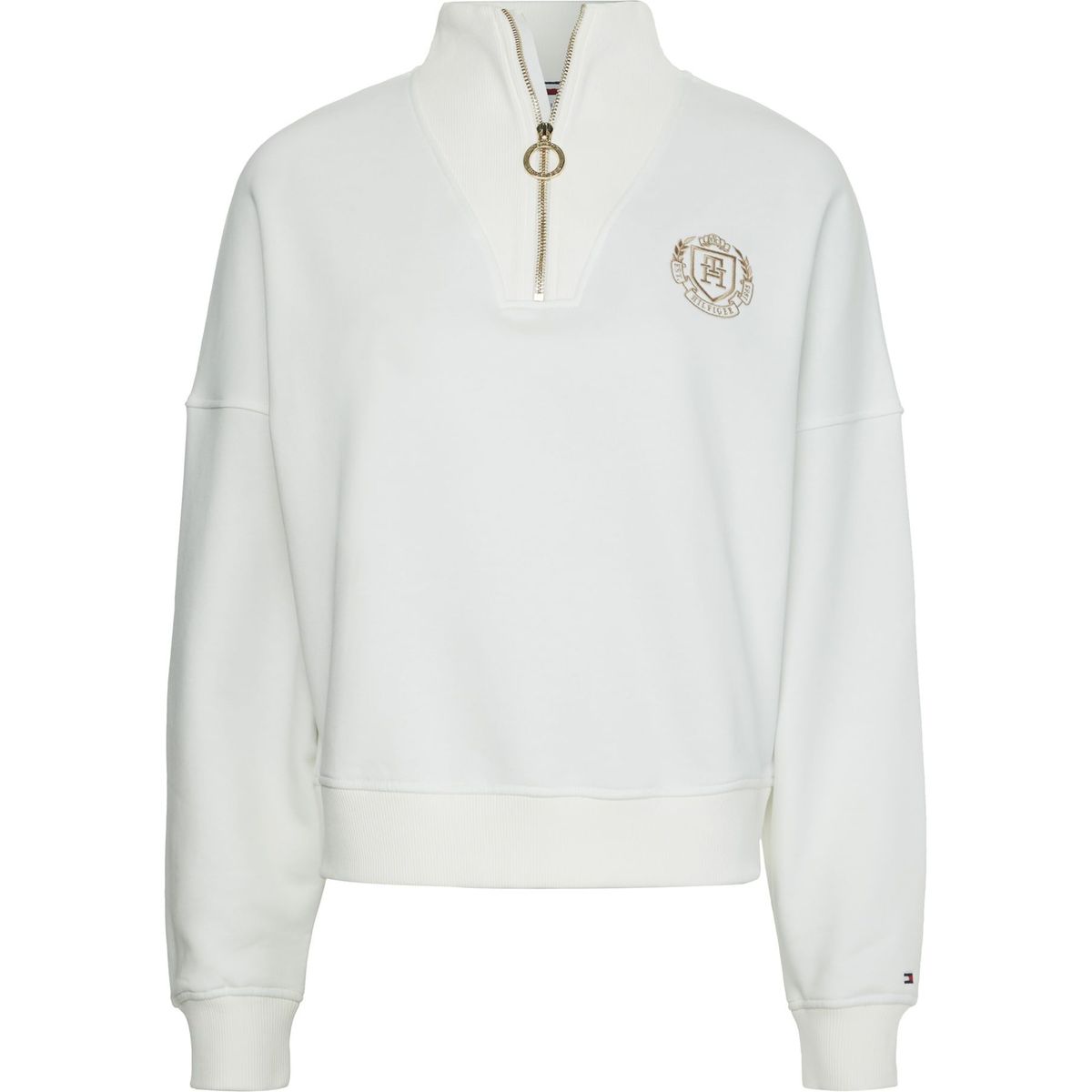 TOMMY HILFIGER - Saco De Corte Amplio Con Media Cremallera Mujer Blanco Tommy Hilfiger