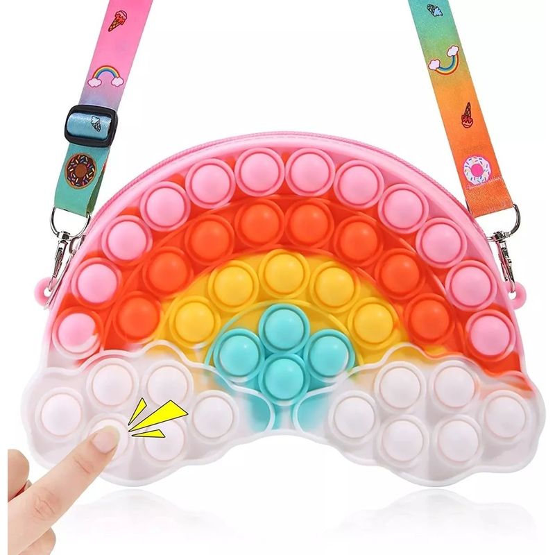 GENERICO - Push Pop It Bolso Arcoíris Para Niñas Burbujas Reventar.