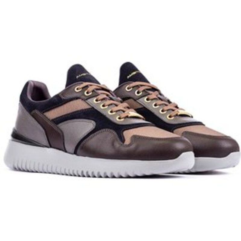 AMBITIOUS - Zapato Casuales Deportivo En Cuero   Marrón-Gris  DE-8880-5048AM