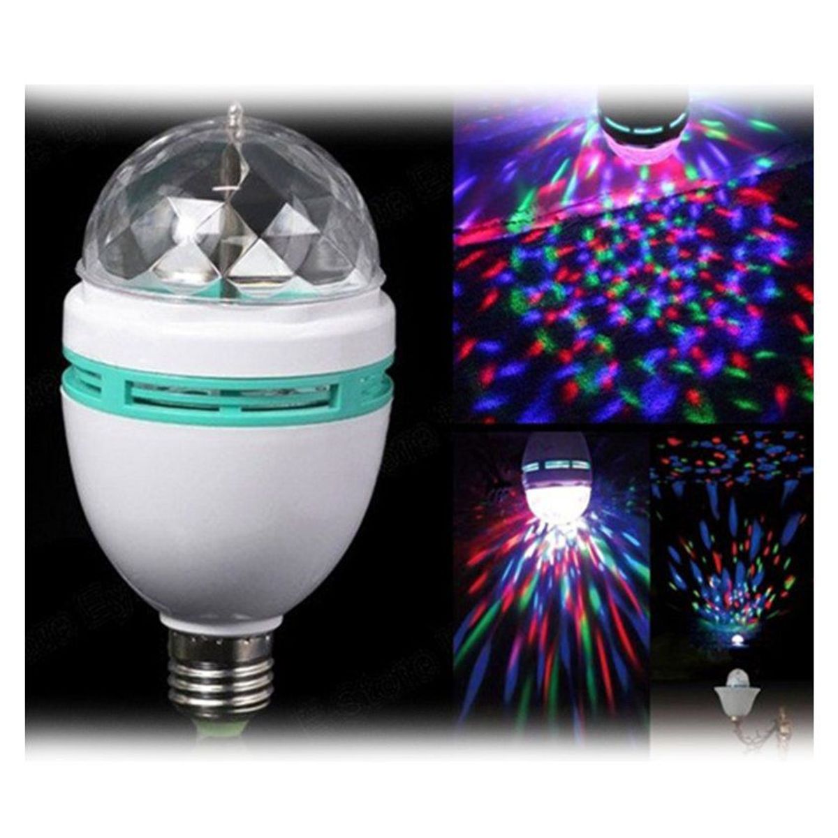 COMPRALOENCASA COM - Bombillo discoteca led auto giratorio efecto disco luz rf 2181
