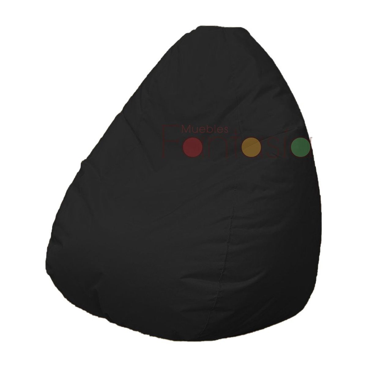 MUEBLES FANTASIA - Puff Pera Lona Grande Negro Muebles fantasía