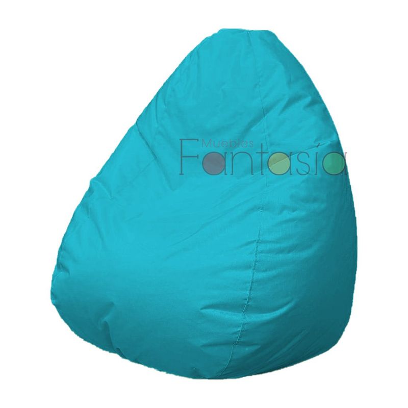MUEBLES FANTASIA - Puff Pera Lona Grande Celeste Muebles fantasía
