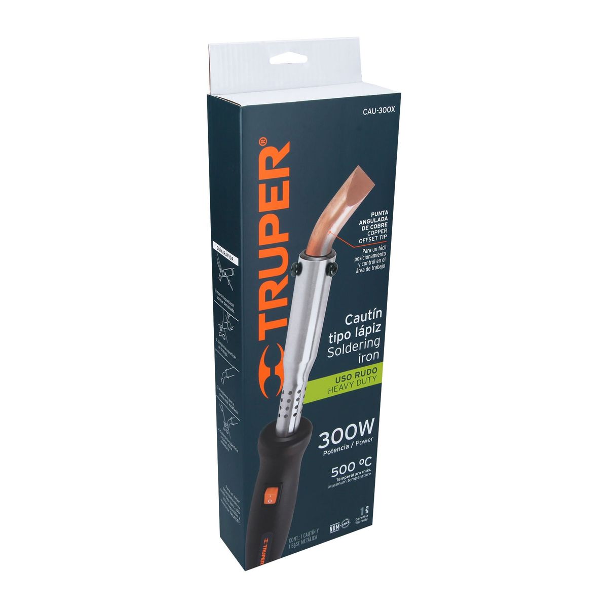 TRUPER - Cautín Tipo Lápiz De 300 W Con Punta Angulada De Cobre Truper