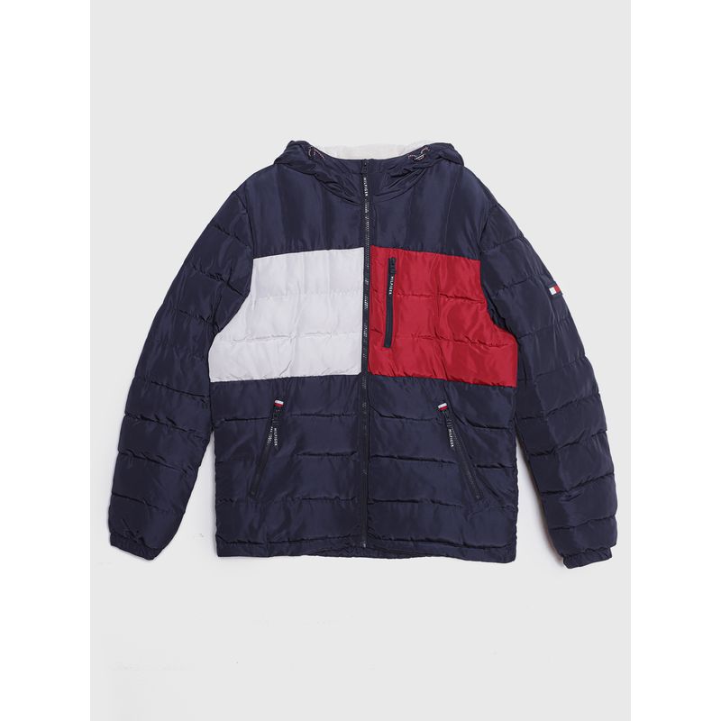 TOMMY HILFIGER - Chaqueta multicolor quilted con gorro y logo Tommy Hilfiger