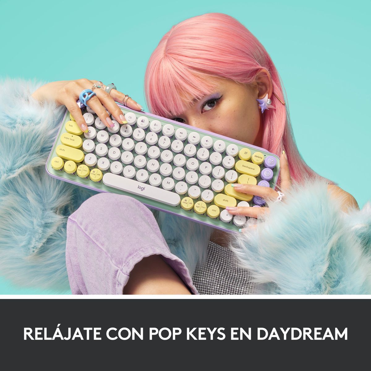 LOGITECH - Teclado Inalámbrico Logitech Pop Daydream Teclas Emojis