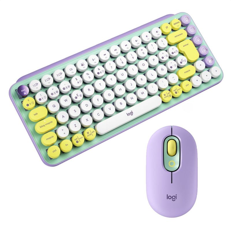 LOGITECH - Combo Inalámbrico Logitech Pop Keys  Pop Mouse Daydream