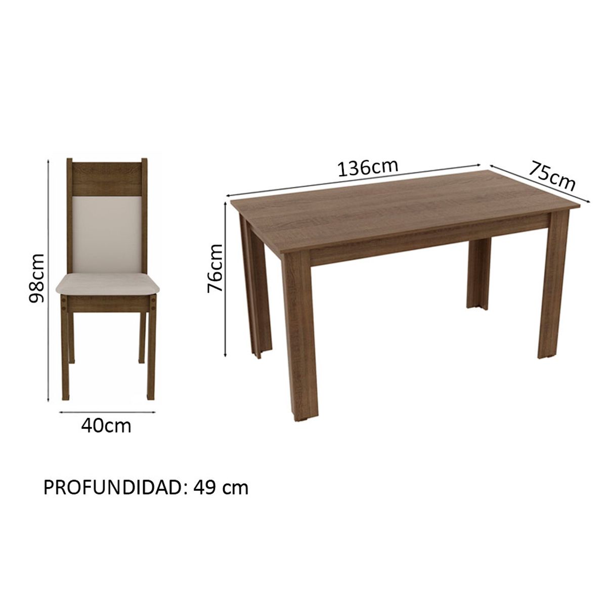 MADESA - Juego de Comedor Honduras con 6 Sillas