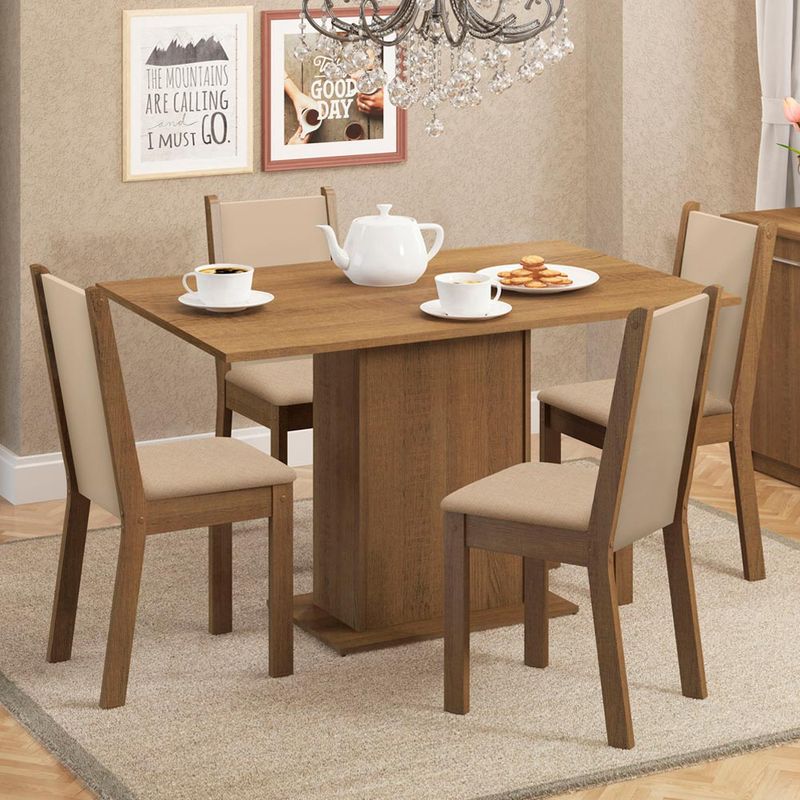 MADESA - Juego de Comedor Talita con 4 Sillas