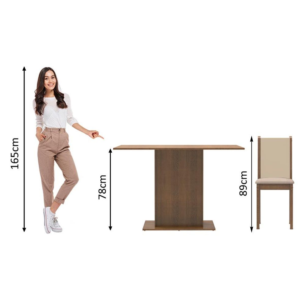 MADESA - Juego de Comedor Talita con 4 Sillas