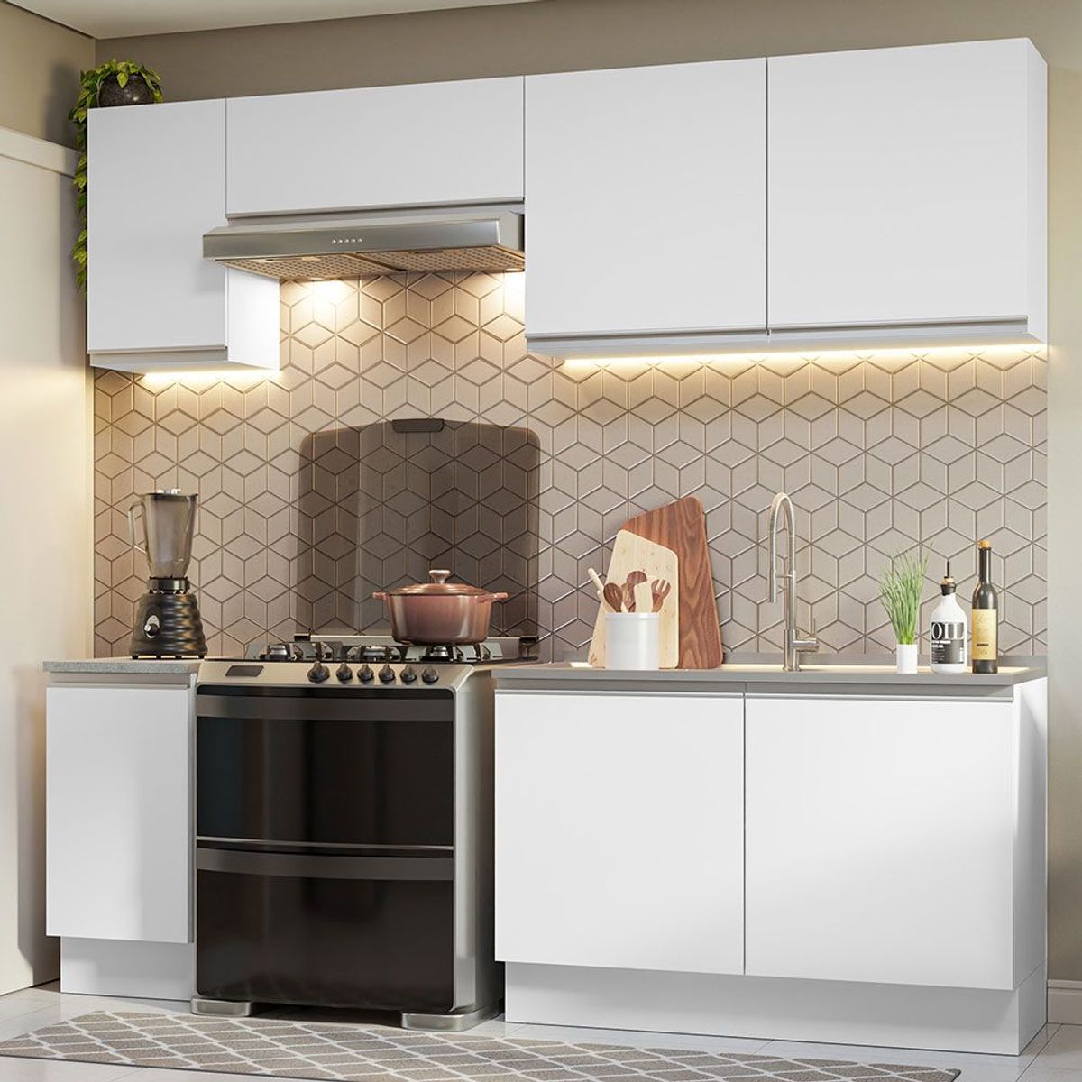 MADESA - Cocina Integral Glamy 2.40 Metros Blanco 10