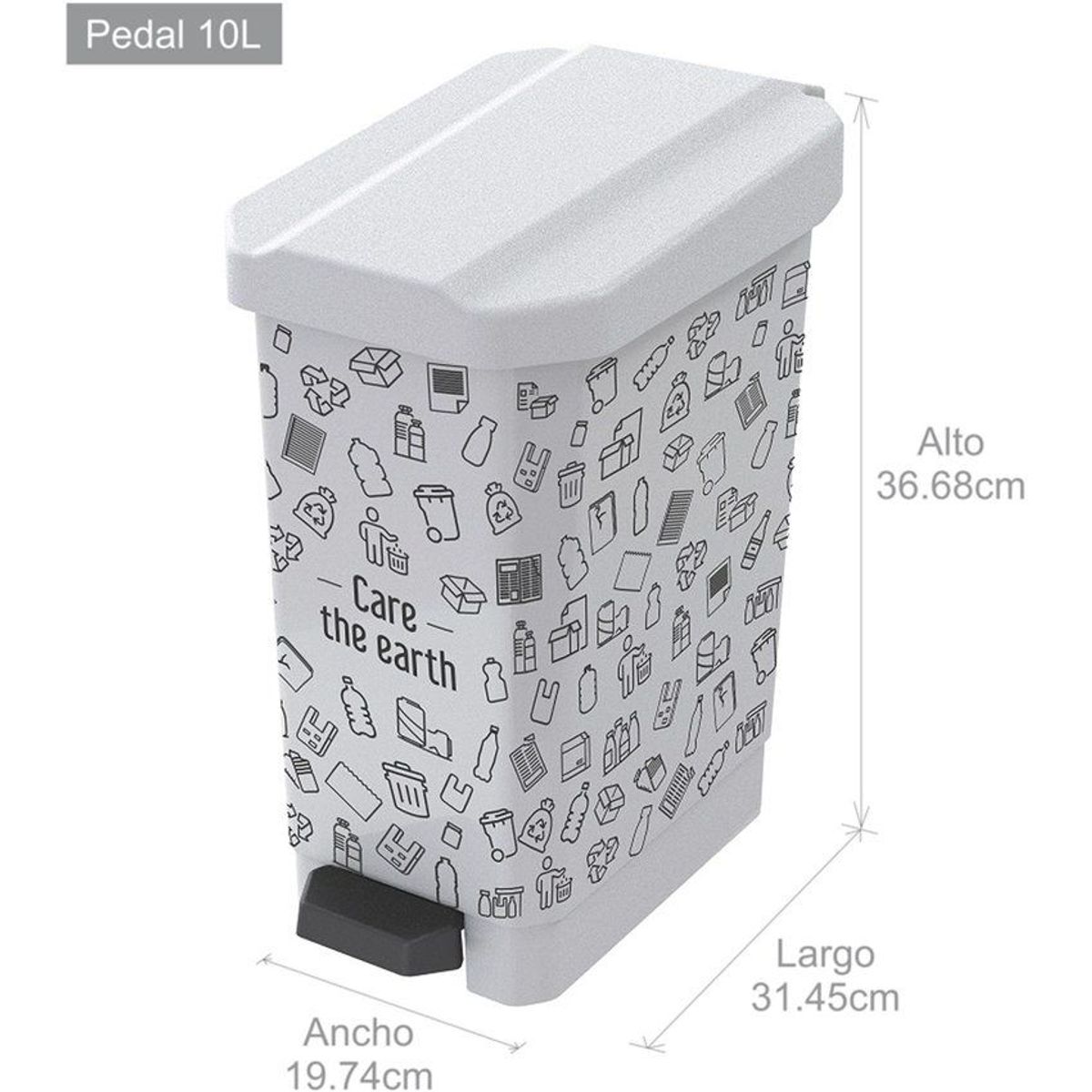 ESTRA - Estra Papelera Estrabins De Pedal 22 Lt Blanco