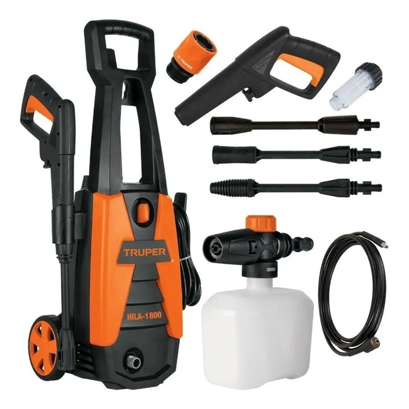 TRUPER - Hidrolavadora Eléctrica 1800 Psi Con Jabonera, Truper