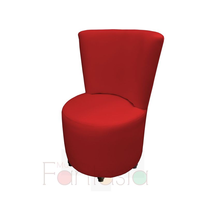 MUEBLES FANTASIA - Silla Auxiliar Redonda en Tela Memphis Rojo Muebles fantasía