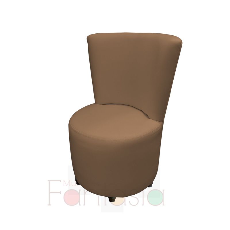 MUEBLES FANTASIA - Silla Auxiliar Redonda en Tela Memphis Mocca Muebles fantasía