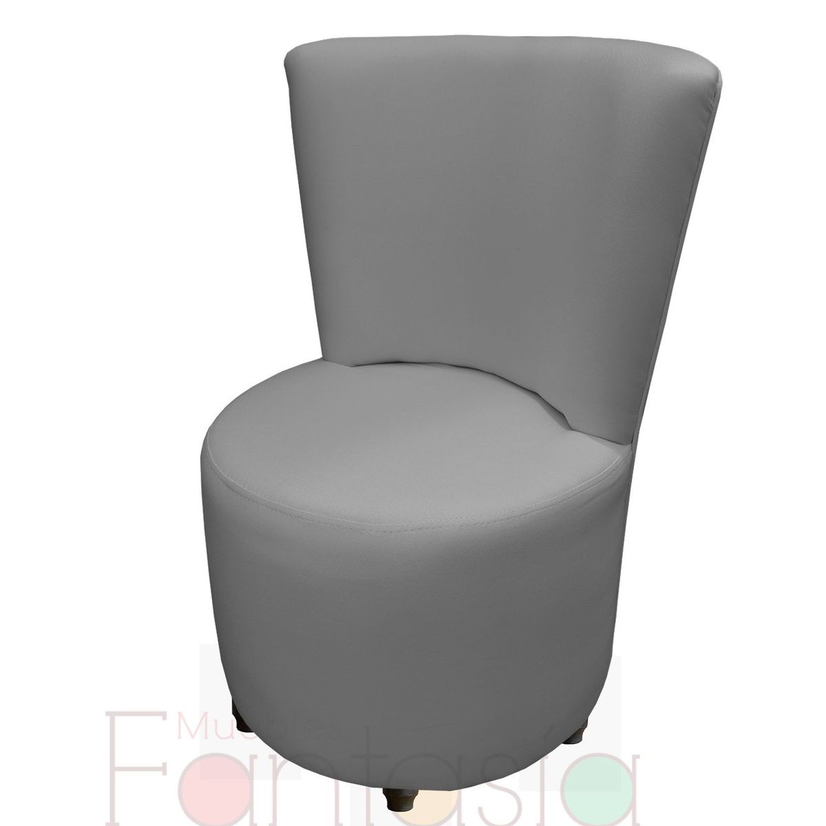 MUEBLES FANTASIA - Silla Auxiliar Redonda en Tela Memphis Gris claro Muebles fantasía