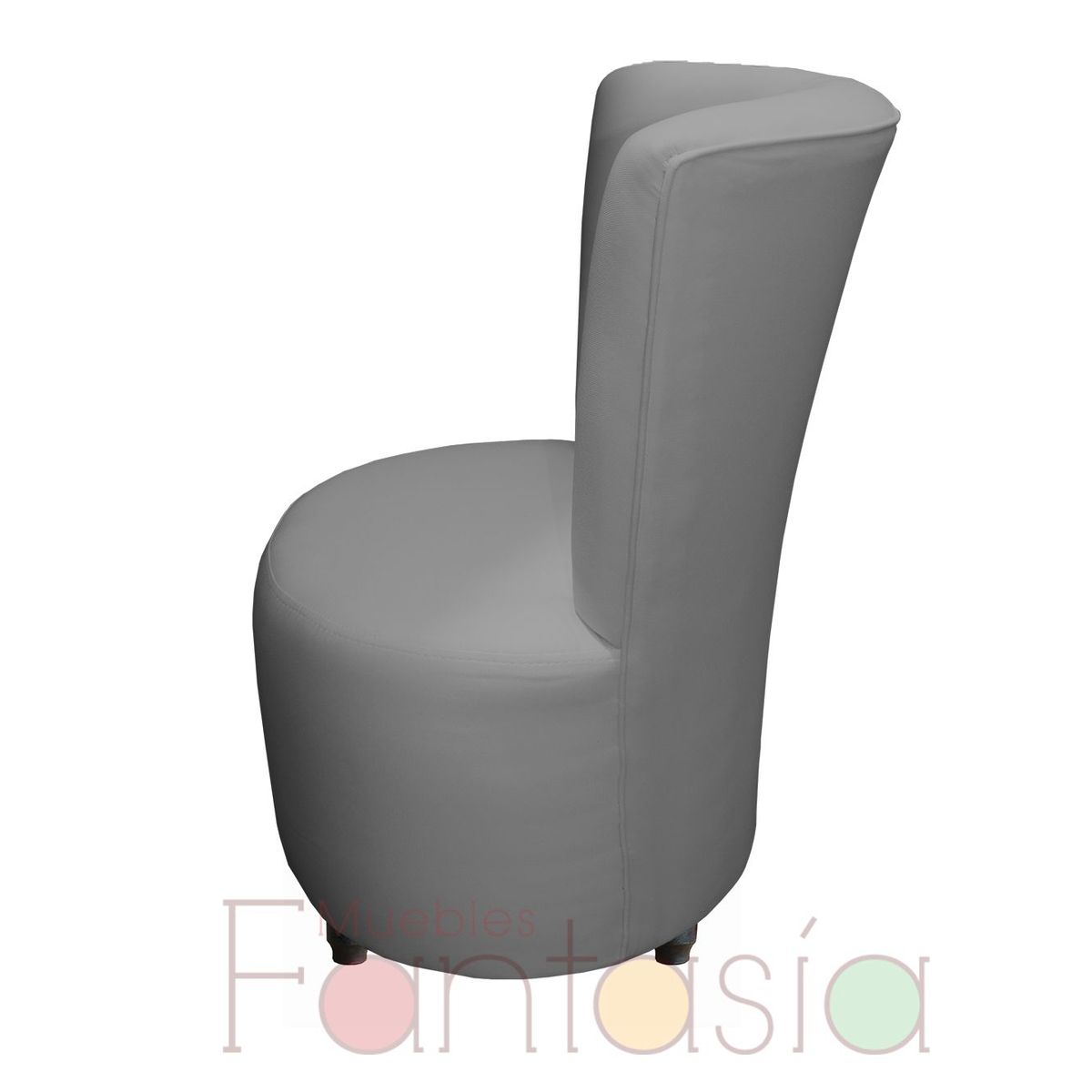 MUEBLES FANTASIA - Silla Auxiliar Redonda en Tela Memphis Gris claro Muebles fantasía
