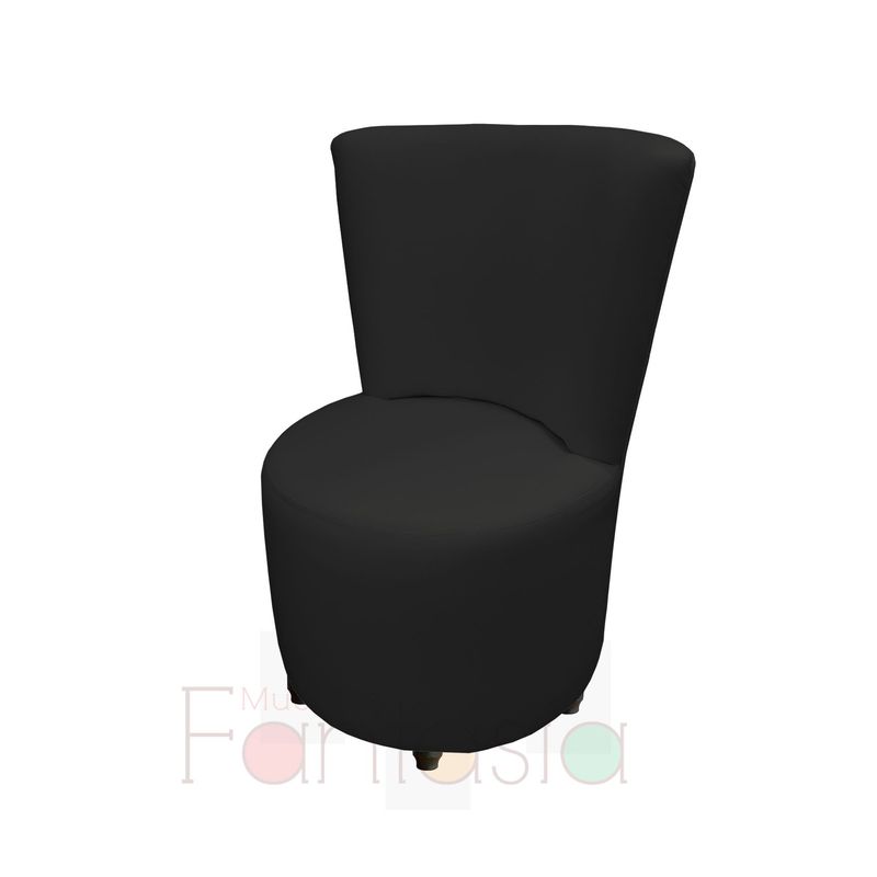 MUEBLES FANTASIA - Silla Auxiliar Redonda en Tela Memphis Negro Muebles fantasía