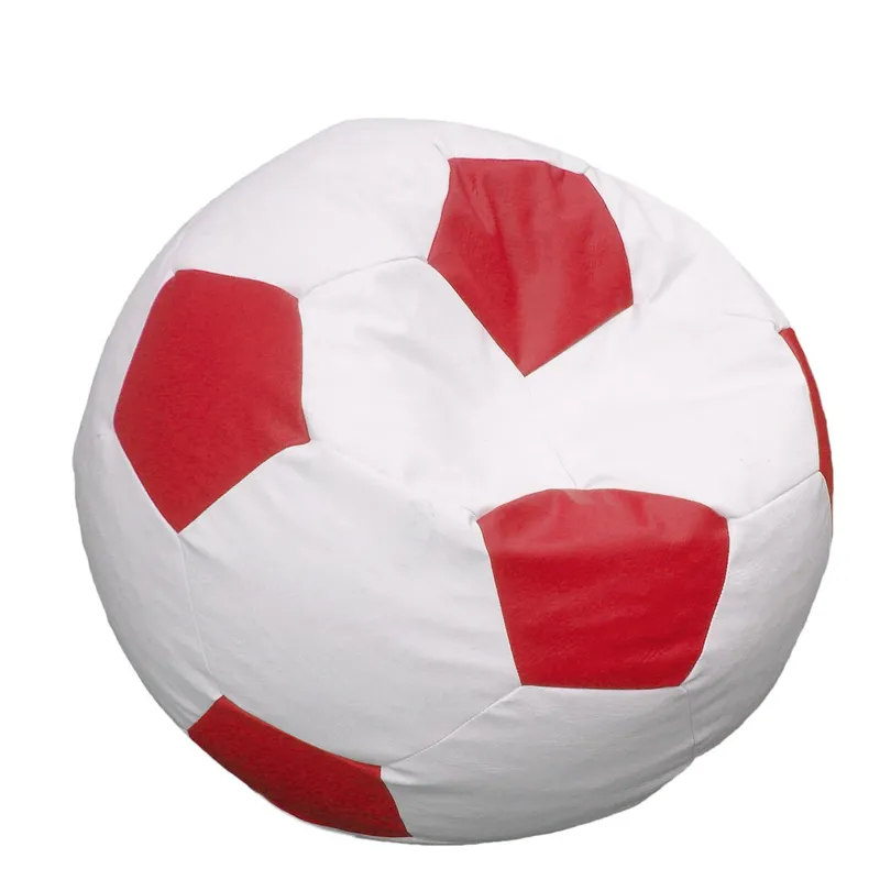 MUEBLES FANTASIA - Puff Balón Grande Blanco-Rojo Muebles Fantasía