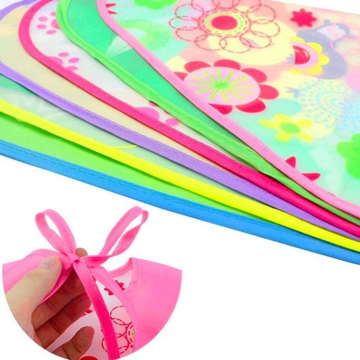STALION - Babero Delantal Bebés Y Niños De Manga Larga Impermeable - Conejo rosa