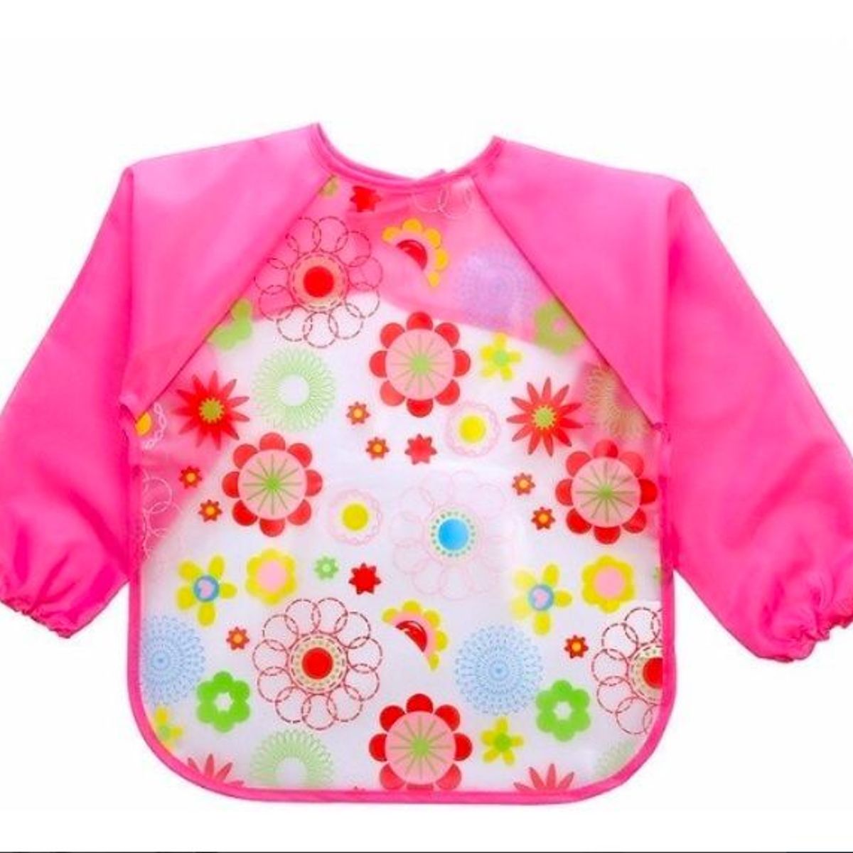 STALION - Babero Delantal Bebés Y Niños De Manga Larga Impermeable - florecitas