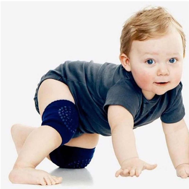 ENFANT'ASY - Rodilleras de gateo para bebe antideslizante Azul Oscuro.-
